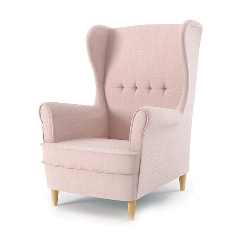 Füles fotel Világos rózsaszín - Butor SIGNAL
