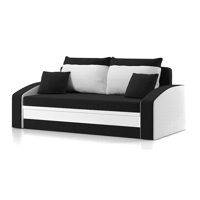 HEWLET kinyitható kanapé Fekete-fehér - Butor SIGNAL