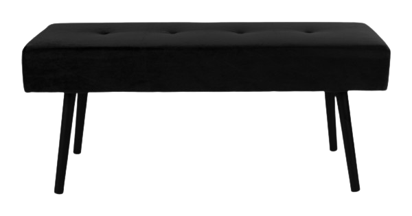 Skiby - Pad fekete bársonyból, fekete lábakkal, HN220288, Padok