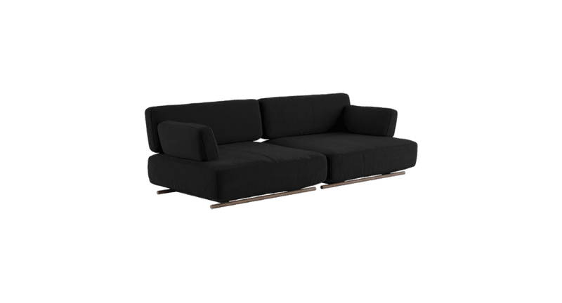 Cava two seater sofa with sliding backrest black