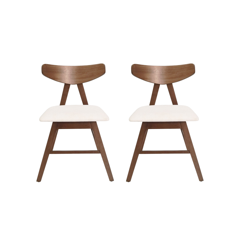 Noble House Marten Mid Century Modern Fabric Dining Chairs, Set of 2, Light Beige - Walmart.com