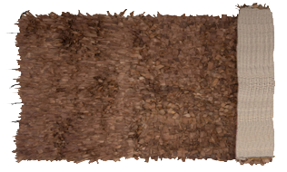 Sötétbarna rojtokból álló bőr szőnyeg 180x120 cm - Bloomingville