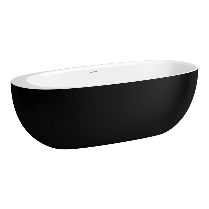 Freestanding bathtub, made of Sentec solid surface, with integrated overflow