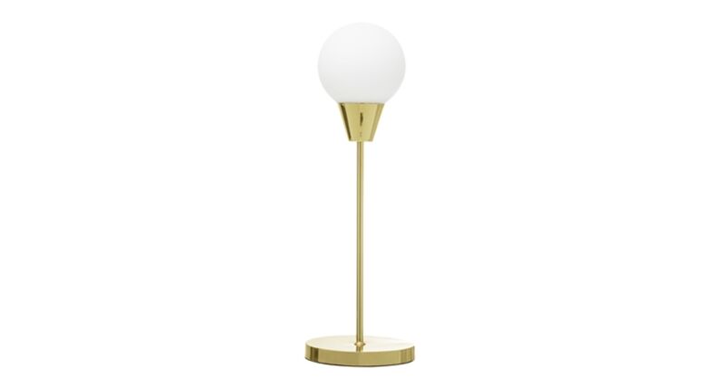 Arany asztali lámpa fehér gömb búrával 55 cm - Bloomingville