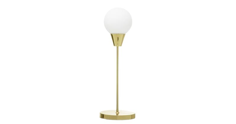 Arany asztali lámpa fehér gömb búrával 55 cm - Bloomingville