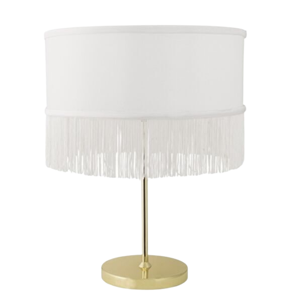 Nordic Home Arany fehér rojtos asztali lámpa 45 cm