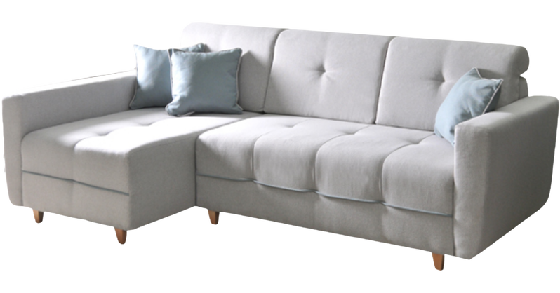 Grey L alakú kanapé szürke / kék | Kárpitos bútorok | BRW Bútorház