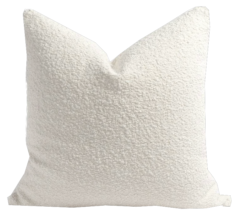       Throw Pillow - White Bouclé | Cushion Covers By Moroccan Corridor®   