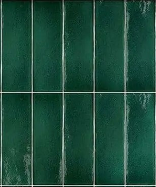 7,5x23 VERMONT MALACHIT Green zöld fürdőszoba Vintage csempe